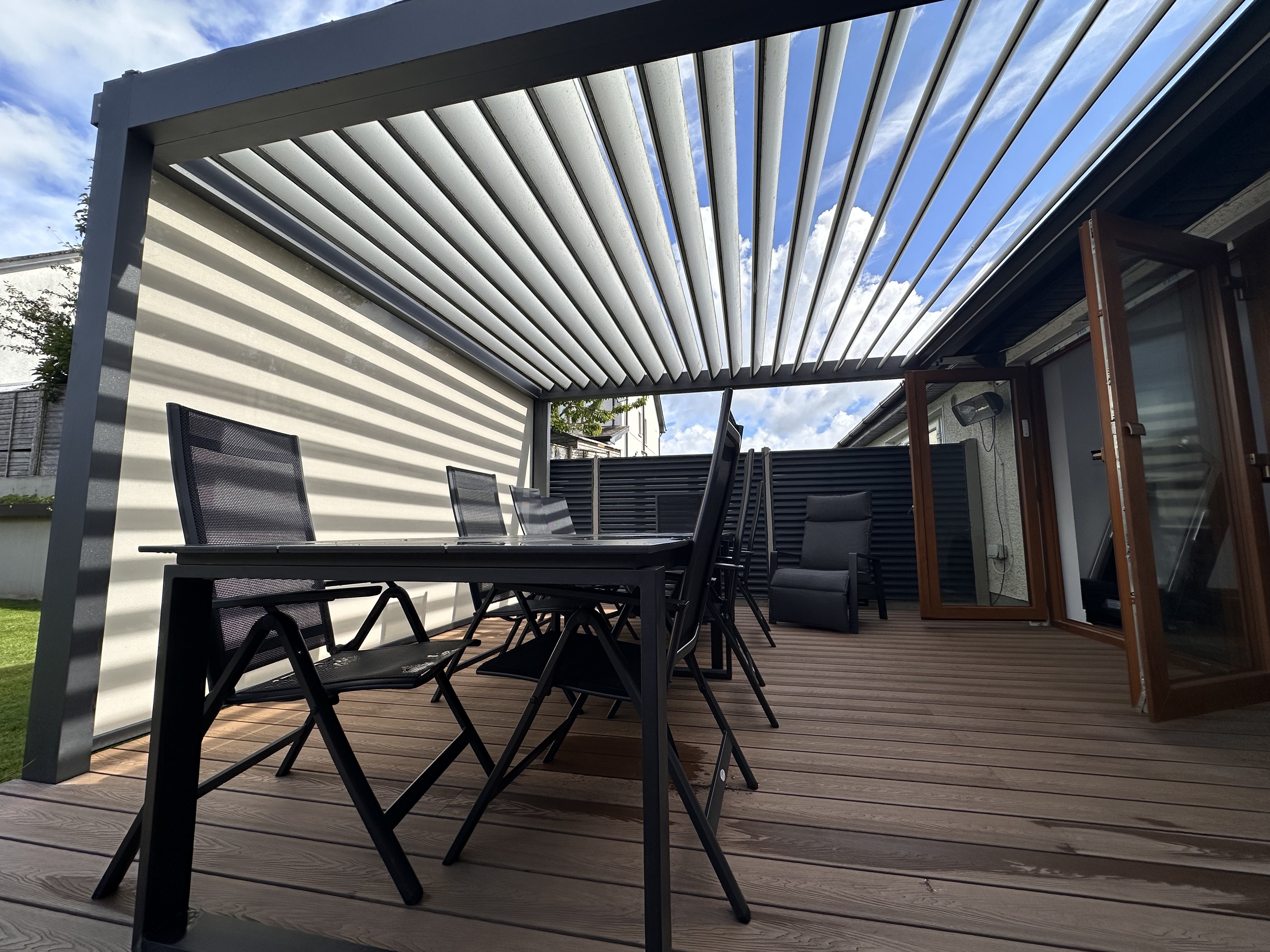 Premium aluminium bioclimatic pergola by GardenZone Ireland